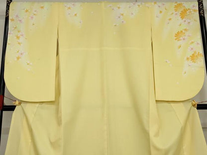平和屋着物●小振袖　二尺袖　舞花文　暈し染め　金彩　AABG6694cs