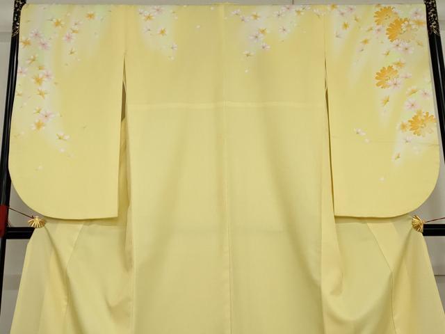 平和屋着物●小振袖　二尺袖　舞花文　暈し染め　金彩　AABG6694cs