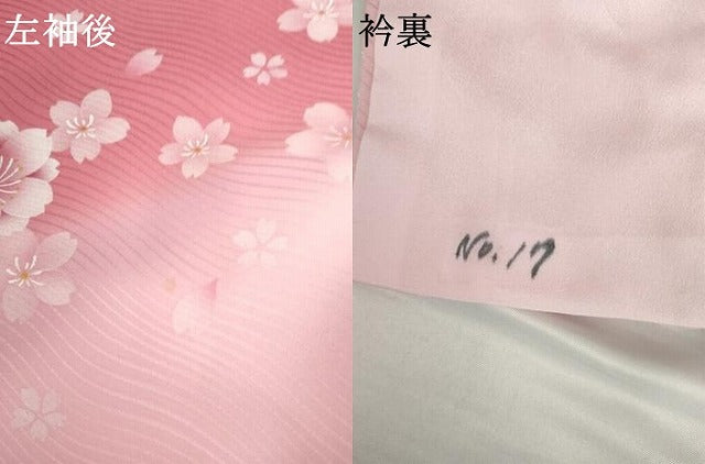 平和屋着物●小振袖　二尺袖　舞花文　暈し染め　正絹　逸品　AABG6698cs