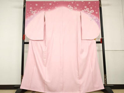 平和屋着物●小振袖　二尺袖　舞花文　暈し染め　正絹　逸品　AABG6698cs
