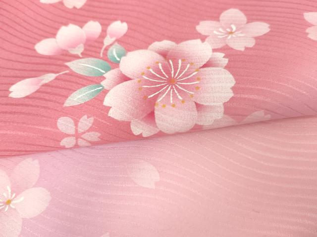 平和屋着物●小振袖　二尺袖　舞花文　暈し染め　正絹　逸品　AABG6698cs