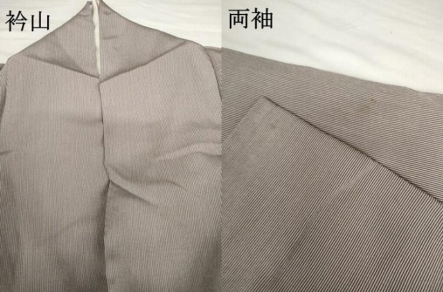平和屋着物●江戸小紋　万筋　二藍色×薄梅鼠色　反端付き　正絹　逸品　AABG6702cs