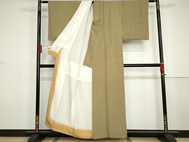 平和屋着物●上質な小紋　京友禅　江戸の粋　反端付き　正絹　逸品　AABG6704cs