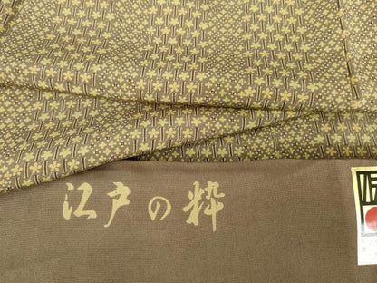 平和屋着物●上質な小紋　京友禅　江戸の粋　反端付き　正絹　逸品　AABG6704cs