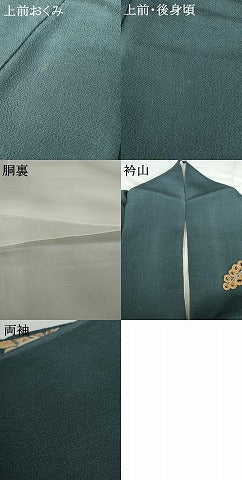 平和屋着物●訪問着　中国三大刺繍　汕頭刺繍　スワトウ刺繍　相良刺繍　雪輪枝花文　金糸　鬼しぼ縮緬　正絹　逸品　AABG6708cs