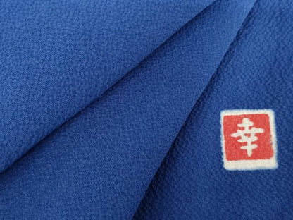 平和屋着物●ファッションデザイナー 花井幸子　振袖　色無地　紺桔梗色　正絹　逸品　AABG6715cs