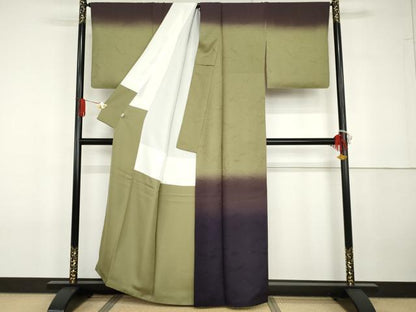 平和屋着物●訪問着　霞文　暈し染め　正絹　逸品　AABG6717cs