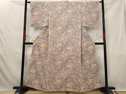 平和屋着物■上質な小紋　草花尽くし　正絹　逸品　AABG6726st