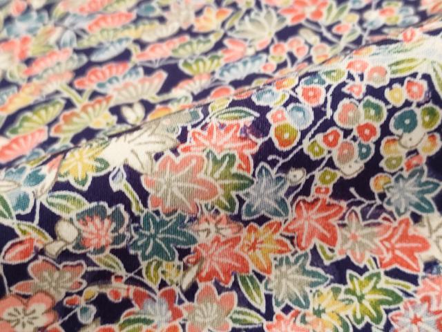 平和屋着物■上質な小紋　草花尽くし　正絹　逸品　AABG6726st