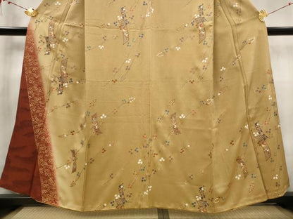 平和屋着物■訪問着　短冊花文　暈し染め　金彩　正絹　逸品　AABG6736st