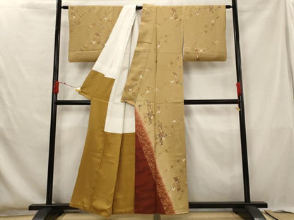 平和屋着物■訪問着　短冊花文　暈し染め　金彩　正絹　逸品　AABG6736st