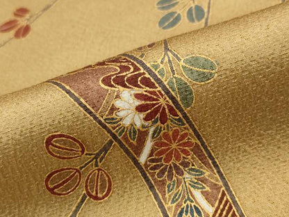 平和屋着物■訪問着　短冊花文　暈し染め　金彩　正絹　逸品　AABG6736st