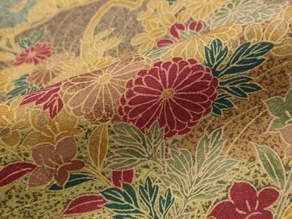 平和屋着物■上質な小紋 草花文 金彩 正絹 逸品 AABG6741st