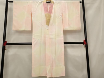 平和屋着物■長襦袢　無双仕立て　切り嵌め文様　暈し染め　半衿刺繍　正絹　逸品　AABG6747st