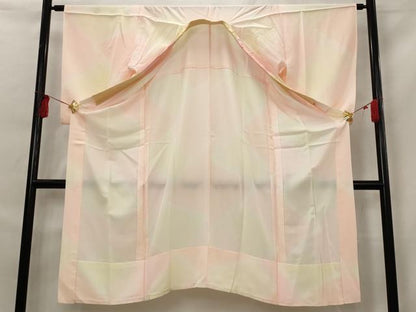 平和屋着物■長襦袢　無双仕立て　切り嵌め文様　暈し染め　半衿刺繍　正絹　逸品　AABG6747st