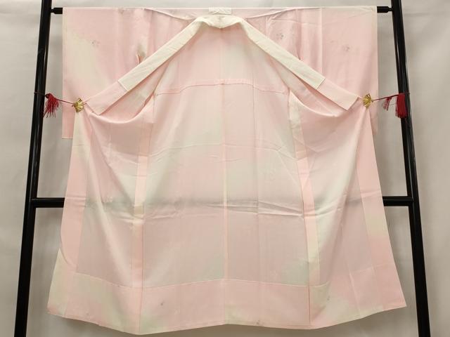 平和屋着物■長襦袢　無双仕立て　枝花文　暈し染め　正絹　逸品　AABG6748st