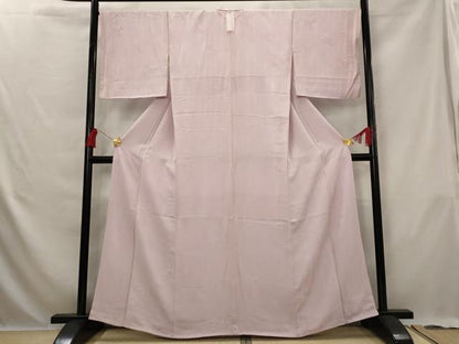 平和屋着物■上質な色無地　草花地紋　薄柿色　正絹　逸品　AABG6752st