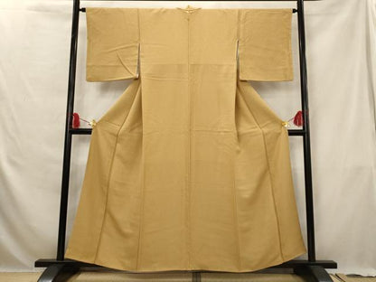 平和屋着物■上質な色無地　紋意匠　香染色　正絹　逸品　AABG6754st