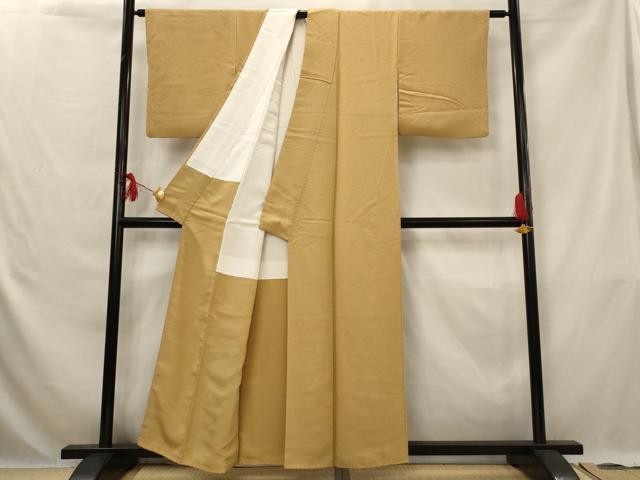 平和屋着物■上質な色無地　紋意匠　香染色　正絹　逸品　AABG6754st