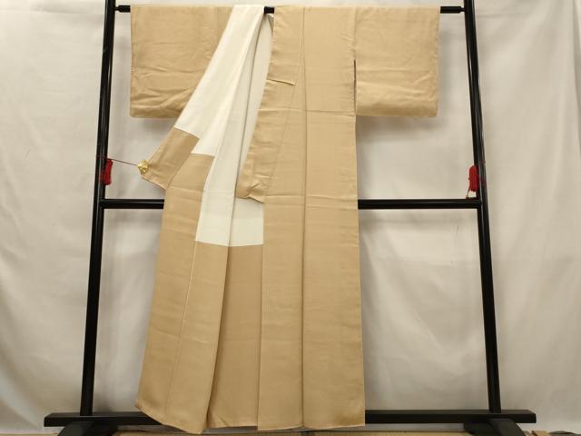 平和屋着物■無地絵羽訪問着　幾何学地紋　伽羅色　正絹　逸品　AABG6758st