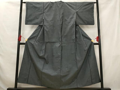 平和屋着物■本場大島紬 7マルキ 色紙草葉文 正絹 逸品 AABG6763st