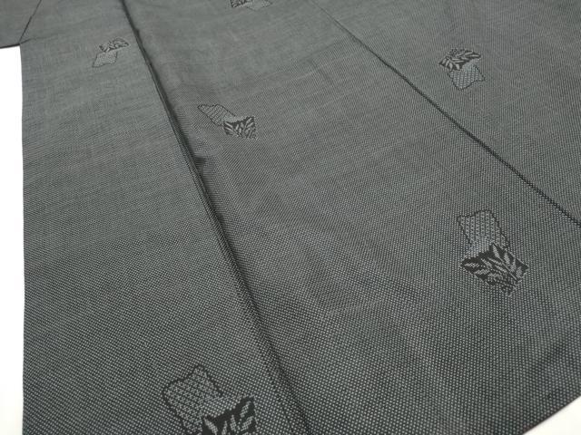 平和屋着物■本場大島紬 7マルキ 色紙草葉文 正絹 逸品 AABG6763st
