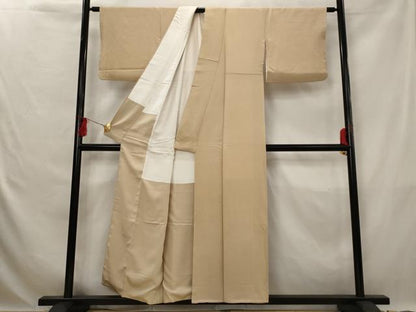 平和屋着物■上質な色無地　紋意匠　伽羅色　正絹　逸品　AABG6764st