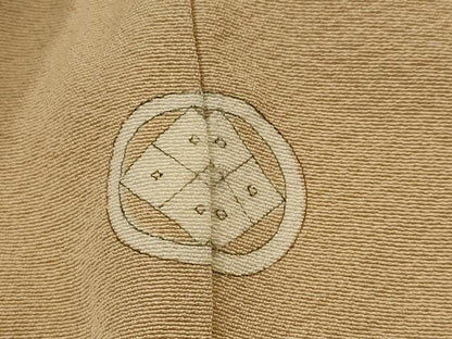 平和屋着物■上質な色無地　紋意匠　伽羅色　正絹　逸品　AABG6764st