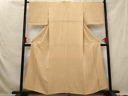 平和屋着物■上質な色無地　草花地紋　洒落柿色　正絹　逸品　AABG6766st