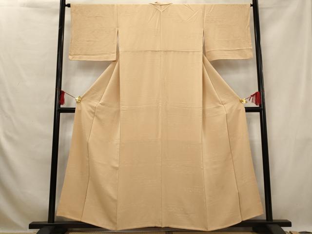 平和屋着物■上質な色無地　草花地紋　洒落柿色　正絹　逸品　AABG6766st