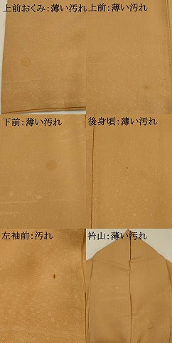 平和屋着物■上質な色無地　草花地紋　洒落柿色　正絹　逸品　AABG6766st