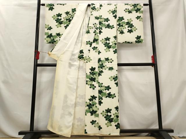平和屋着物■上質な小紋 草花文 正絹 逸品 AABG6780st