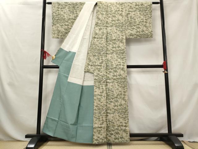 平和屋着物■上質な紬 笹竹文 正絹 逸品 AABG6787st
