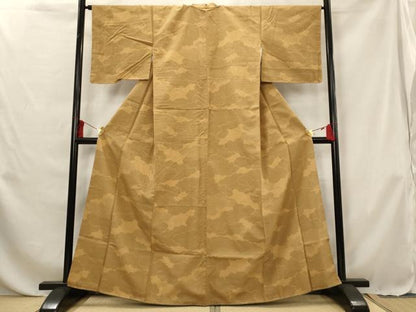 平和屋着物■上質な紬 雲取り文 正絹 逸品 未使用 AABG6791st