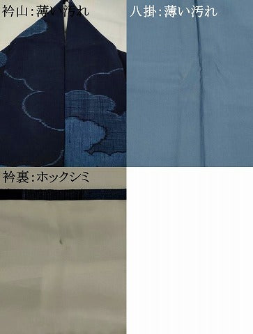 平和屋着物■上質な紬 雲取り文 正絹 逸品 AABG6792st