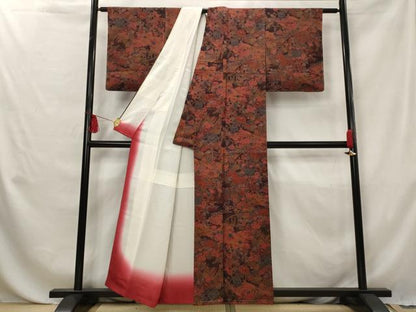 平和屋着物■上質な小紋　草花文　金彩　正絹　逸品　未使用　AABG6797st