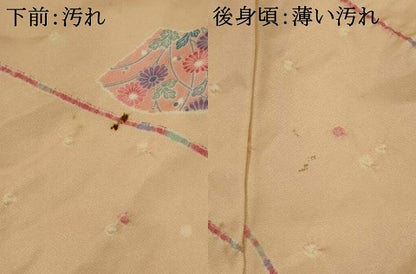 平和屋着物■上質な小紋 絞り 地紙花文 正絹 逸品 AABG6802st