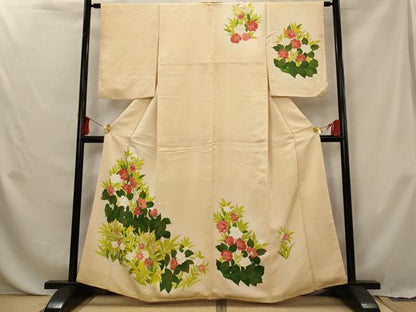 平和屋着物■訪問着 草花文 暈し染め 正絹 逸品 AABG6803st