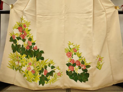 平和屋着物■訪問着 草花文 暈し染め 正絹 逸品 AABG6803st