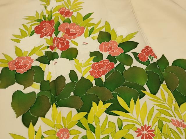平和屋着物■訪問着 草花文 暈し染め 正絹 逸品 AABG6803st