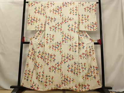 平和屋着物■上質な小紋 枝梅文 正絹 逸品 AABG6806st