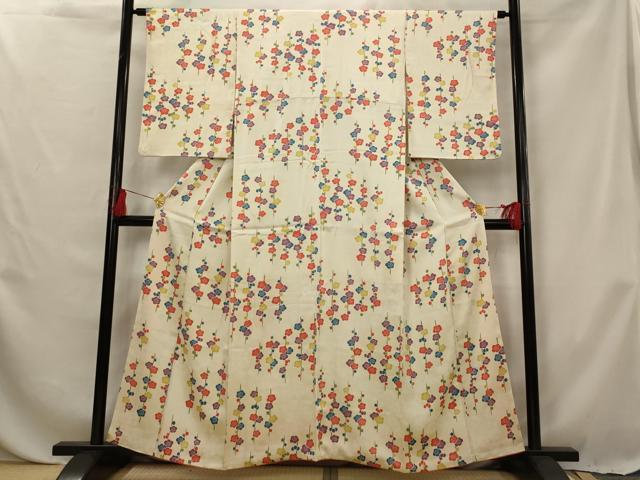 平和屋着物■上質な小紋 枝梅文 正絹 逸品 AABG6806st