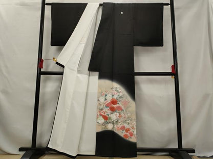 平和屋着物■豪華黒留袖 作家物 花鳥文 暈し染め 正絹 逸品 AABG6815st