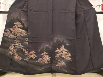 平和屋着物■訪問着 風景文 暈し染め 金彩 正絹 逸品 AABG6830st