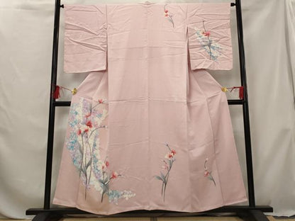平和屋着物■訪問着　草花文　正絹　逸品　AABG6833st