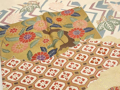 平和屋着物■訪問着 刺繍 雲取り花文 金彩 正絹 逸品 AABG6834st