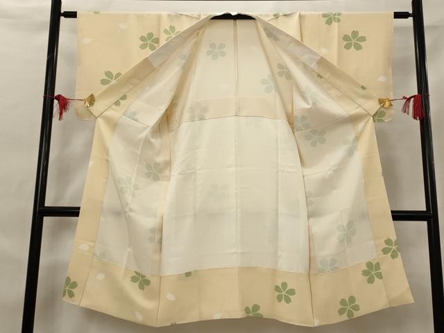 平和屋着物■長襦袢　無双仕立て　舞桜文　正絹　逸品　AABG6840st