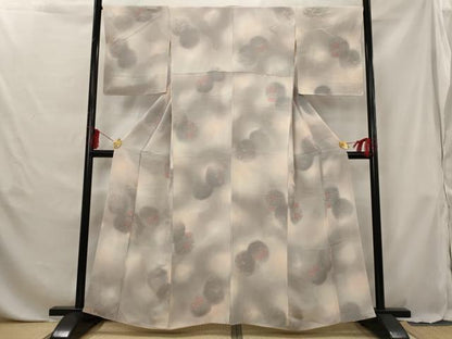 平和屋着物■上質な小紋 地紋起こし 花丸文 暈し染め 正絹 逸品 AABG6842st