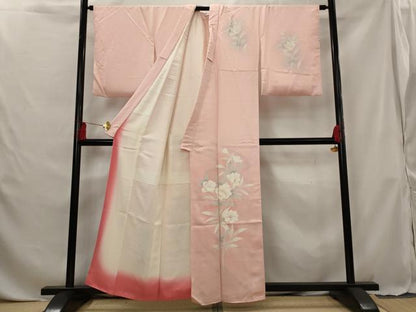 平和屋着物■訪問着 刺繍 草花文 暈し染め 正絹 逸品 AABG6851st