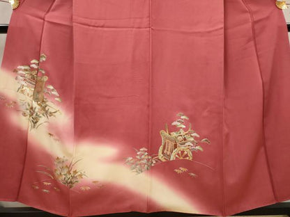 平和屋着物■訪問着 御所車花松文 暈し染め 金銀彩 正絹 逸品 AABG6858st